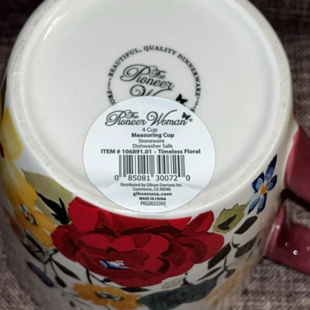 Pioneer Woman Love Beyond Measure 4 Cup Measuring Pitcher Timeless Floral